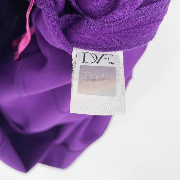 Diane Von Furstenberg Carrie Sleeveless Sheath Dress in Chrome Purple Women's 12 - Picture 7 of 9